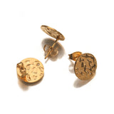 10Pcs Stainless Steel Hammered Texture Earring Studs