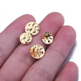 10Pcs Stainless Steel Hammered Texture Earring Studs