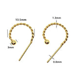 10Pcs Stainless Steel Plated Round Post Hoop Earring Hooks DIY Jewelry Making