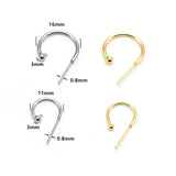 10Pcs Stainless Steel Plated Round Post Hoop Earring Hooks DIY Jewelry Making