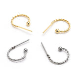 10Pcs Stainless Steel Plated Round Post Hoop Earring Hooks DIY Jewelry Making