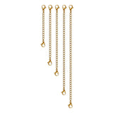 10Pcs Stainless Steel Necklace Bracelet Extension Chains with Lobster Clasps