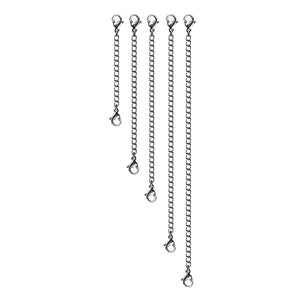 10Pcs Stainless Steel Necklace Bracelet Extension Chains with Lobster Clasps