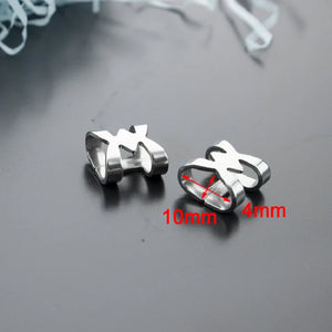 10Pcs Stainless Steel Punk Hollow Leather Clasp Spacer Bead