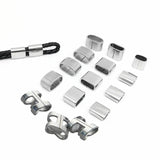 10Pcs Stainless Steel Punk Hollow Leather Clasp Spacer Bead
