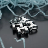 10Pcs Stainless Steel Punk Hollow Leather Clasp Spacer Bead