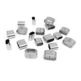 10Pcs Stainless Steel Punk Hollow Leather Clasp Spacer Bead