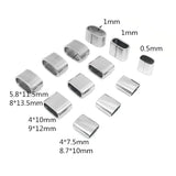 10Pcs Stainless Steel Punk Hollow Leather Clasp Spacer Bead