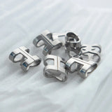 10Pcs Stainless Steel Punk Hollow Leather Clasp Spacer Bead