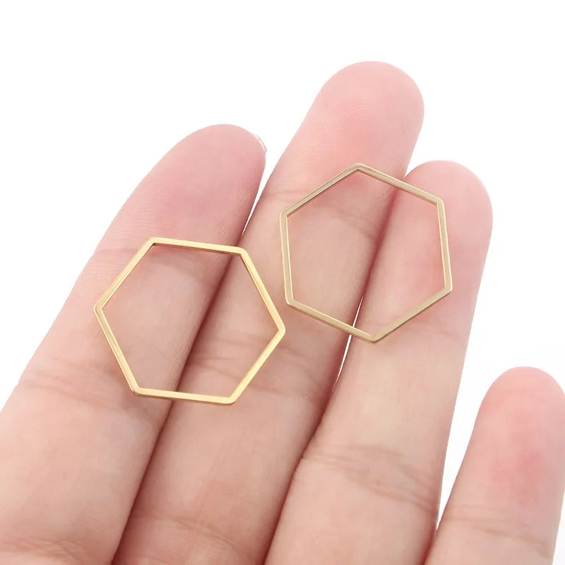 10Pcs Stainless Steel Triangle Round Charms for DIY Jewelry Making