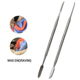 10Pcs Stainless Steel Wax Carvers Set Dental Spatula Plaster Dental Instrument