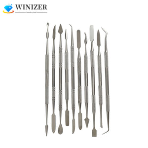 10Pcs Stainless Steel Wax Carvers Set Dental Spatula Plaster Dental Instrument