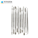 10Pcs Stainless Steel Wax Carvers Set Dental Spatula Plaster Dental Instrument