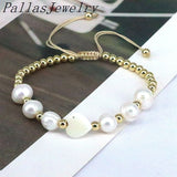 Adjustable Braided Rope Bracelet with Star Heart Shell Charm for Women