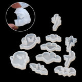 10Pcs Star Moon Ghost Elf Love Pendant Silicone Mold Resin Craft Tool