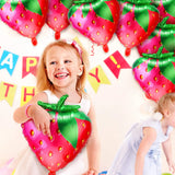 10Pcs Strawberry Balloons for Girls Birthday Party Decorations