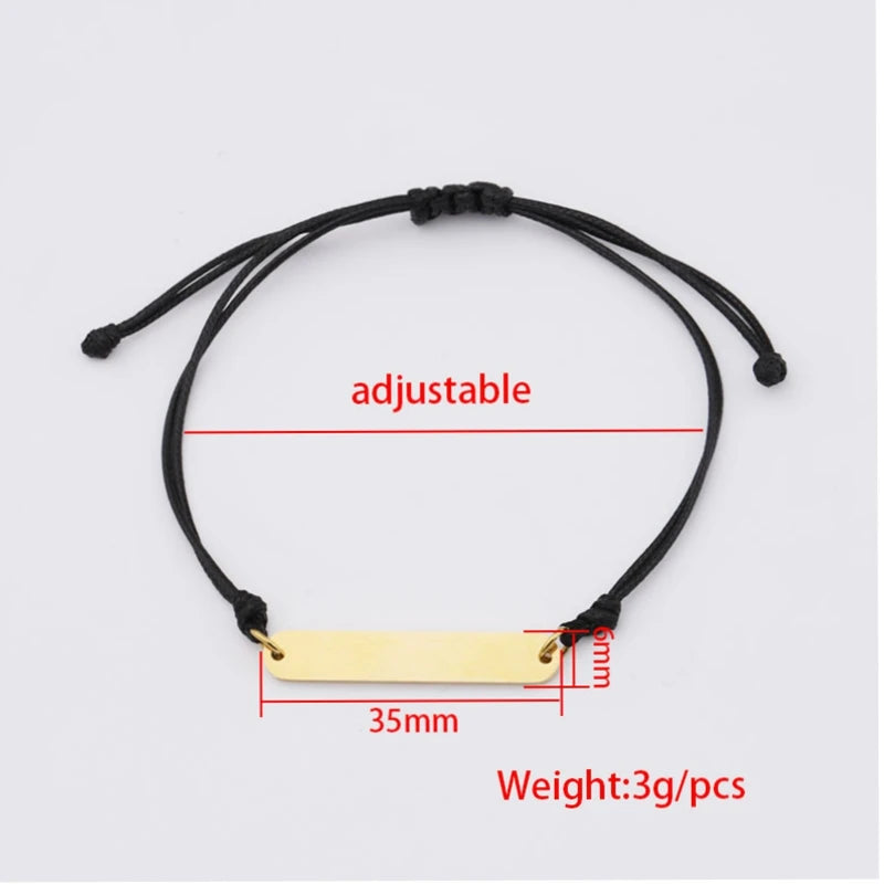 10Pcs Strip Charm Bracelets Stainless Steel Adjustable Bracelets For Women's