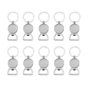 10Pcs Sublimation Metal Blank Keychain Bottle Opener Key Ring
