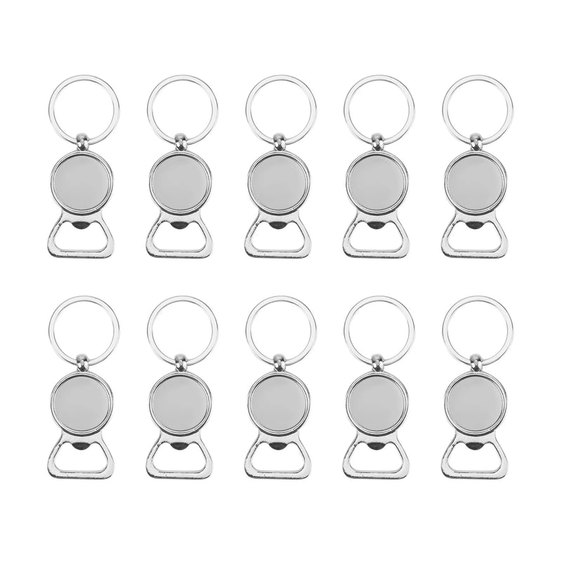 10Pcs Sublimation Metal Blank Keychain Bottle Opener Key Ring