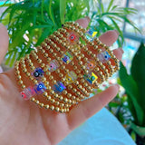 10Pcs Evil Eyes Charm Enamel Brass Beaded Candy Bracelet Jewelry