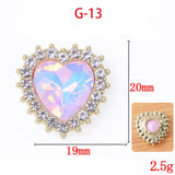 10Pcs Love Mocha Crystal Rhinestone Alloy Hair Clip Headband