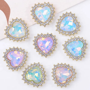 10Pcs Love Mocha Crystal Rhinestone Alloy Hair Clip Headband