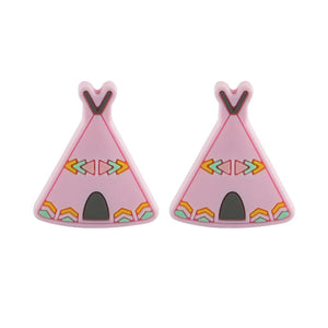 10Pcs Tent Silicone Beads Food Teether DIY Jewelry Pacifier Chain Baby Bead