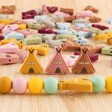 10Pcs Tent Silicone Beads Food Teether DIY Jewelry Pacifier Chain Baby Bead