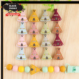 10Pcs Tent Silicone Beads Food Teether DIY Jewelry Pacifier Chain Baby Bead