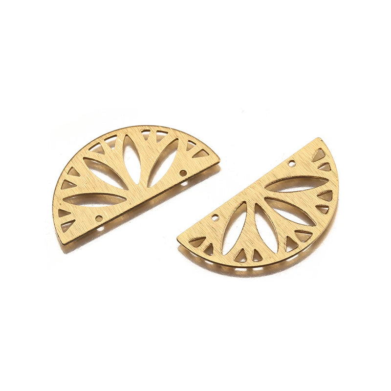 10Pcs Textured Brass Lotus Connectors for DIY Jewelry Making