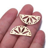 10Pcs Textured Brass Lotus Connectors for DIY Jewelry Making