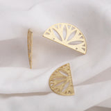10Pcs Textured Brass Lotus Connectors for DIY Jewelry Making