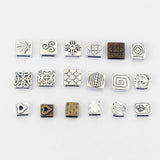 10Pcs Flower Square Spacer Beads 10x2mm Hole for DIY Flat Leather Cord Jewelry