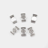 10Pcs Tibetan Silver Chinese Knot Slider Spacers For Flat Leather Bracelet