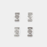 10Pcs Tibetan Silver Chinese Knot Slider Spacers For Flat Leather Bracelet