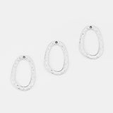 10Pcs Tibetan Silver Hollow Oval Charms For Jewelry Making