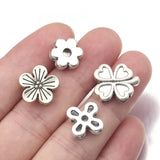 10Pcs Tibetan Silver Clover Spacer Beads For 10mm Leather Cord DIY Bracelet