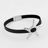 Tibetan Silver Starfish Spacer For 6mm Leather Cord DIY Bracelet