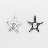 Tibetan Silver Starfish Spacer For 6mm Leather Cord DIY Bracelet