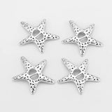 Tibetan Silver Starfish Spacer For 6mm Leather Cord DIY Bracelet
