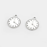 10Pcs Tibetan Sliver Round Clock Charms Pendant For DIY Necklace