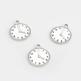 10Pcs Tibetan Sliver Round Clock Charms Pendant For DIY Necklace