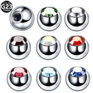 10Pcs Titanium Crystal Replacement Ball 16G 14G Body Jewelry Parts