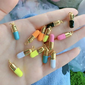 10Pcs Enamel Love Pill Charm Pendant for Jewelry Making DIY
