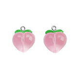 10Pcs Peach Flat Resin Charms for DIY Jewelry Earring Necklace Keychain