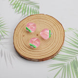 10Pcs Peach Flat Resin Charms for DIY Jewelry Earring Necklace Keychain