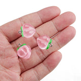 10Pcs Peach Flat Resin Charms for DIY Jewelry Earring Necklace Keychain
