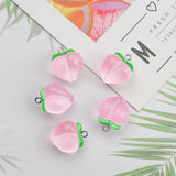 10Pcs Peach Flat Resin Charms for DIY Jewelry Earring Necklace Keychain