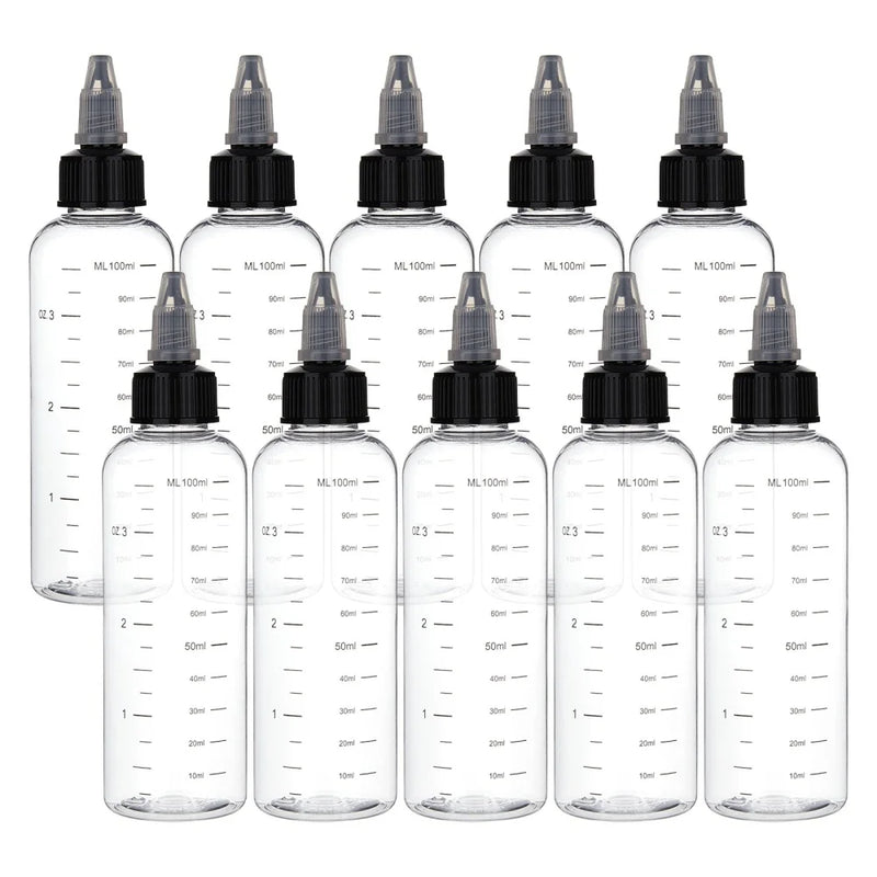 10Pcs 100ml Plastic Bottle with Cap Dropping Jars