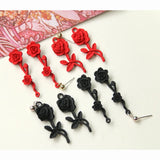 10Pcs Red Rose Charms DIY Earrings Bracelet Necklace Pendant Jewelry